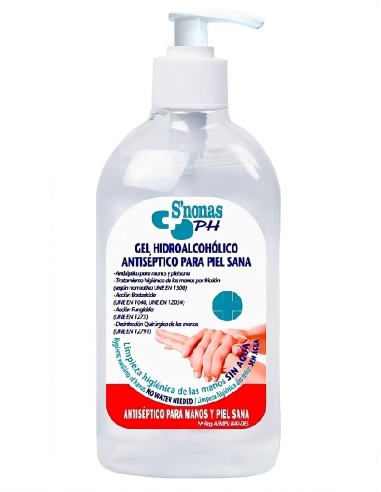 Gel Hidroalcohólico desinfectante de manos, dispensador 500 ml.