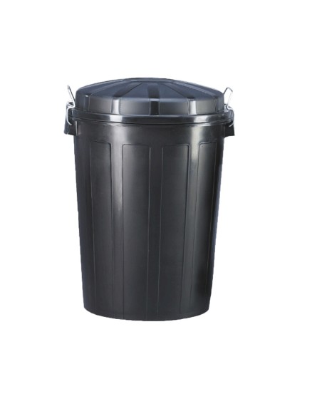 Cubo Negro con Tapa 95 lt