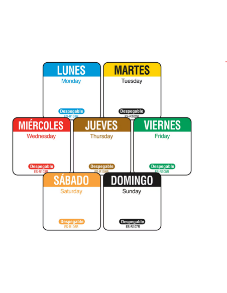 Impresas Pegatinas Días de la semana