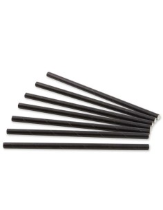 Pajitas Papel Negra 0,6x20 cm