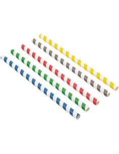 Pajitas Papel Colores 0,8 x 23 cm