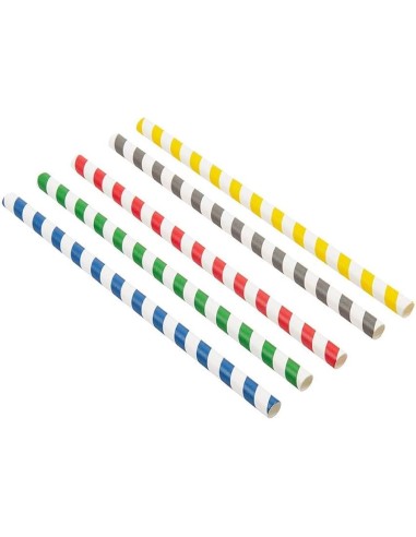 Pajitas Papel Colores 0,8 x 23 cm