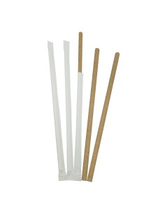 Pajitas Papel Enfundadas Kraft 0,6x20 cm