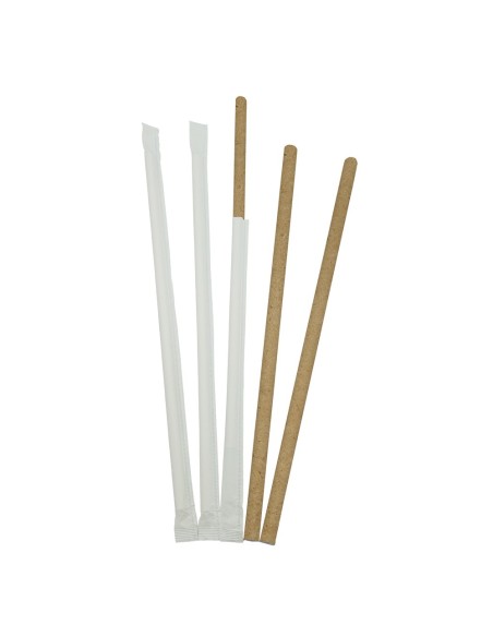 Pajitas Papel Enfundadas Kraft 0,6x20 cm